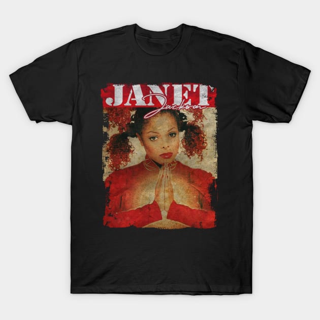 TEXTURE ART- JANET JACKSON RETRO T-Shirt by ZiziVintage